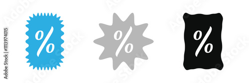 Discount promotion icon. Price discount tag icons. Promotion price tag icon collection. Discount icon.