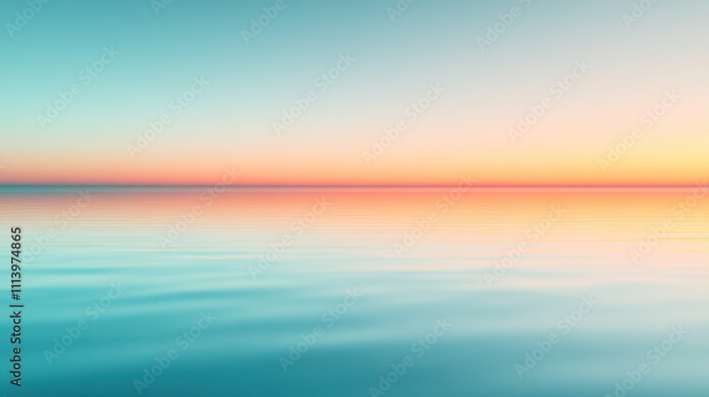 Obraz premium Serene Sunset Over Calm Ocean Waters
