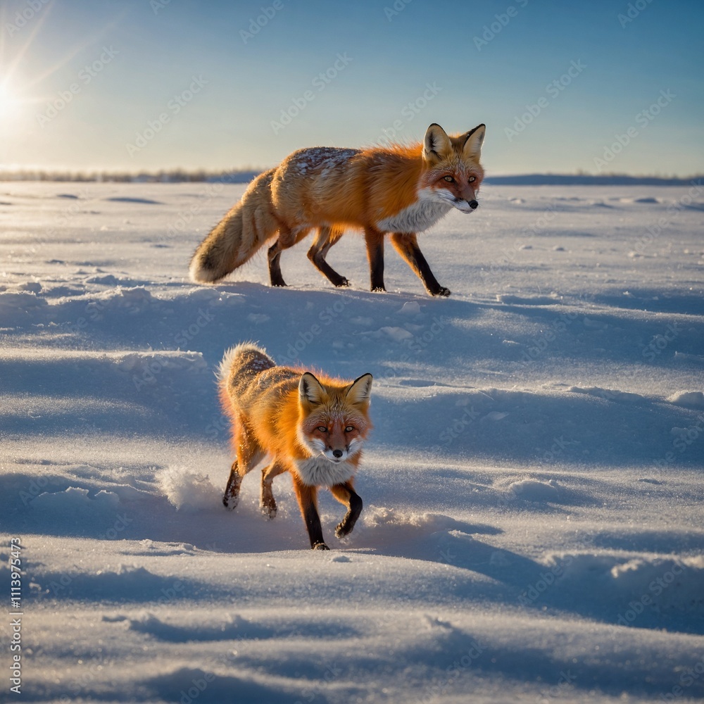 Obraz premium fox in the snow
