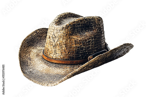 a cowboy hat with a leather band photo