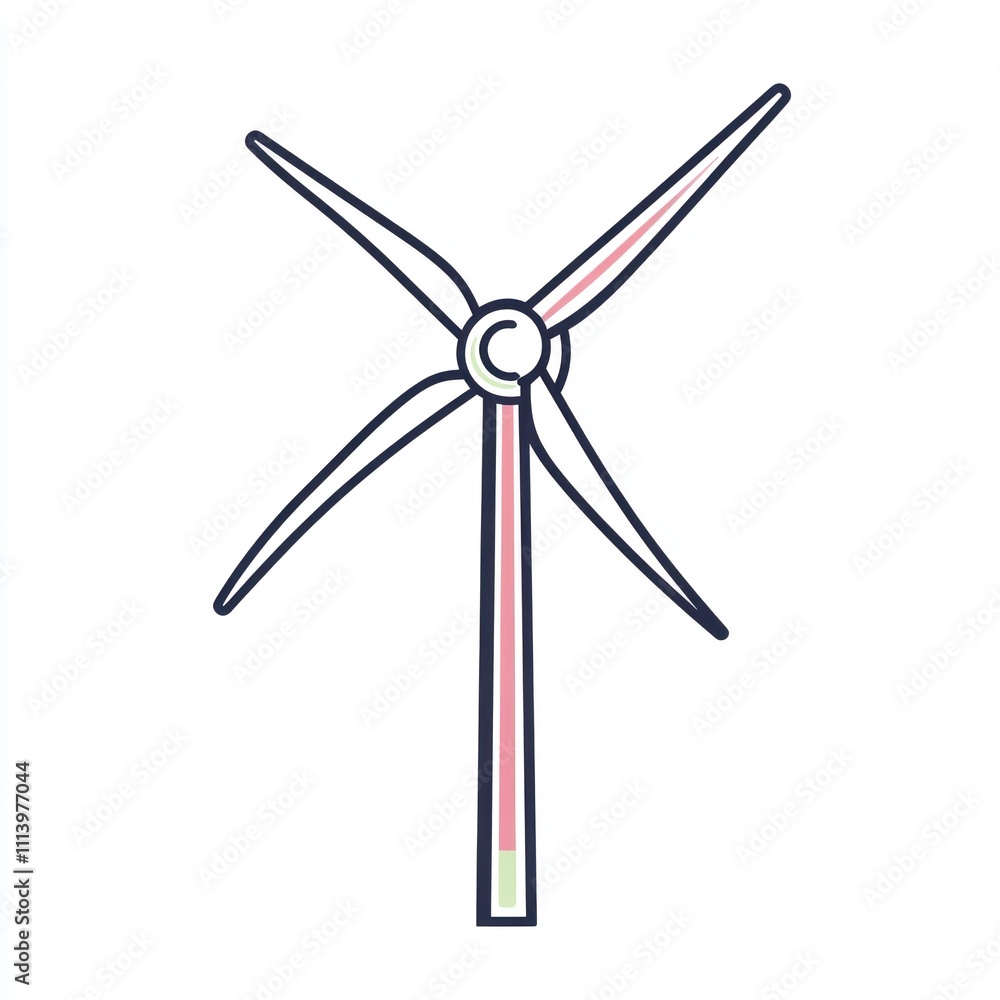 Simple illustration of a wind turbine. Simple illustration of a wind turbine.