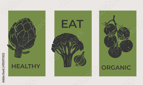 Banner with variety vegetables. Hand drawn grunge vector illustration of different veggies. Healthy food concept background.	