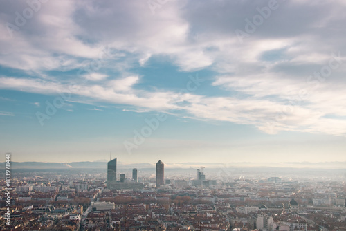 Panorama sur la ville de Lyon en France photo