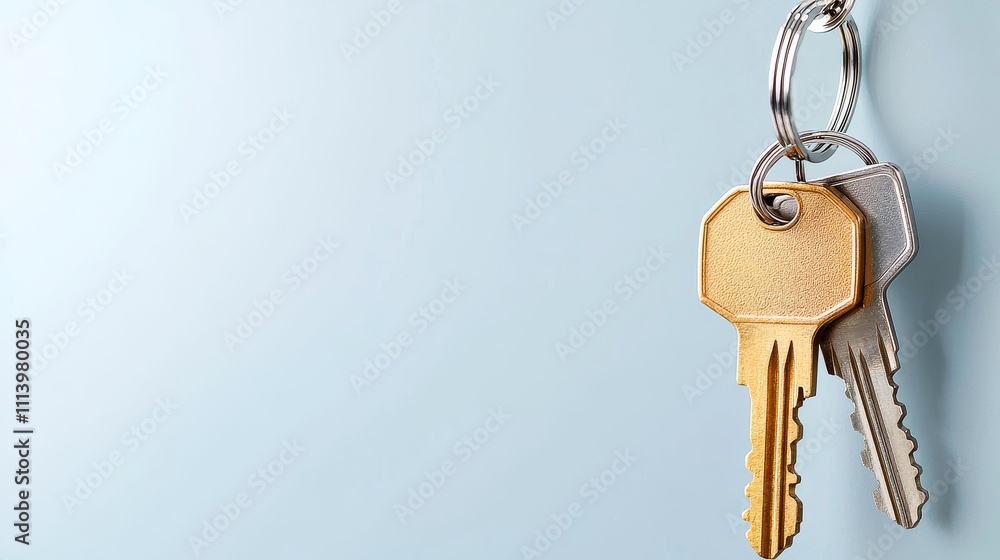 Metal Keys with Metallic Background for Home Office or Business Security Metal Keys with Metallic Background for Home Office or Business Security
