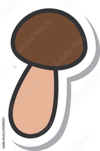 ステッカー風キノコ類単品アイコン　きのこ