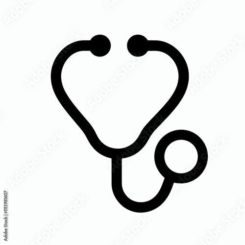 Minimalistic stethoscope icon with bold features