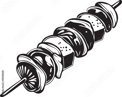 A Kebab stick silhouette vector