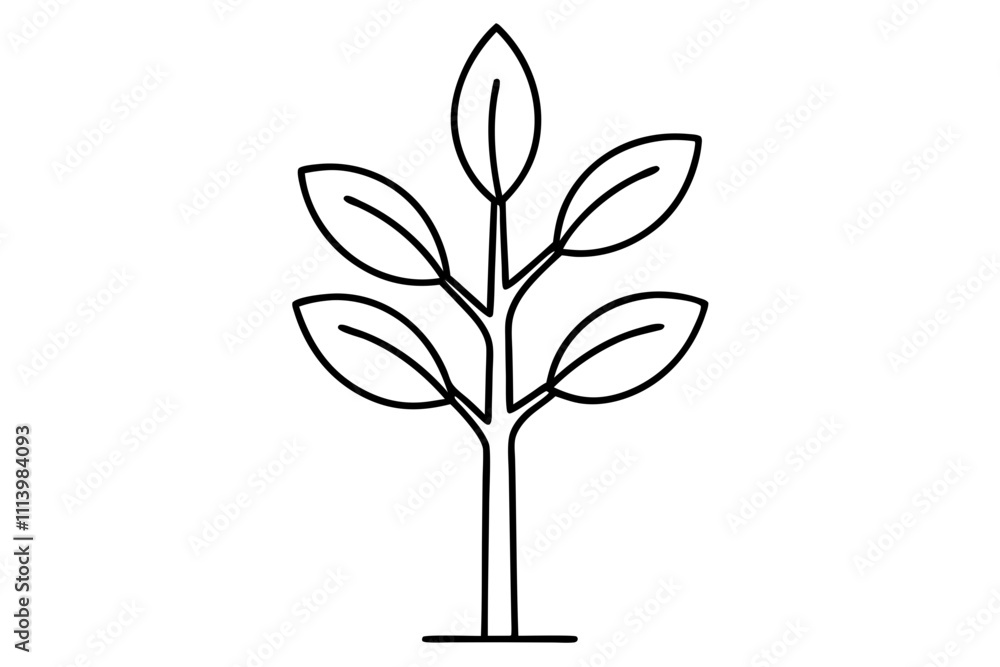 A simple Sapling Stories line art vector A simple Sapling Stories line art vector