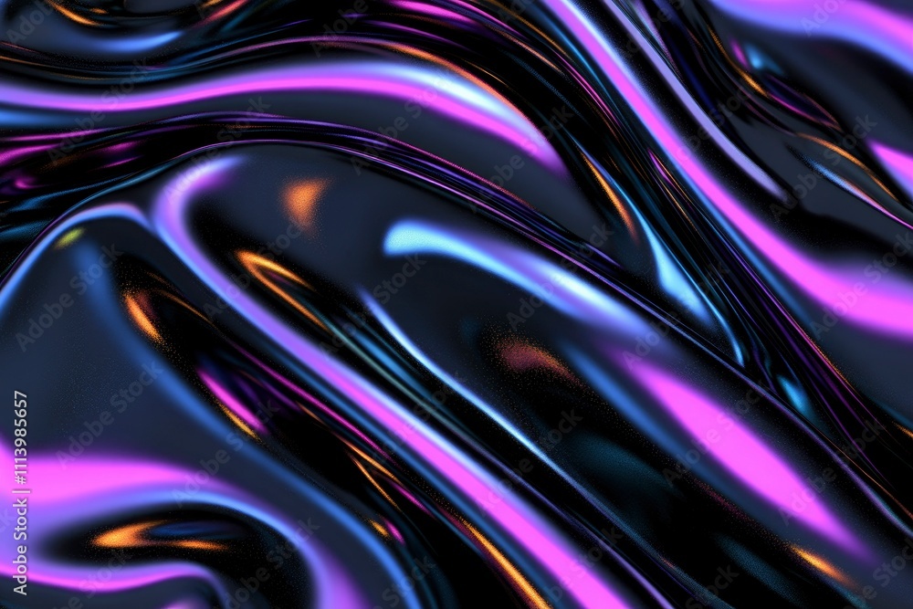 Abstract Liquid Metal Texture Iridescent Purple and Black Swirls Abstract Liquid Metal Texture Iridescent Purple and Black Swirls