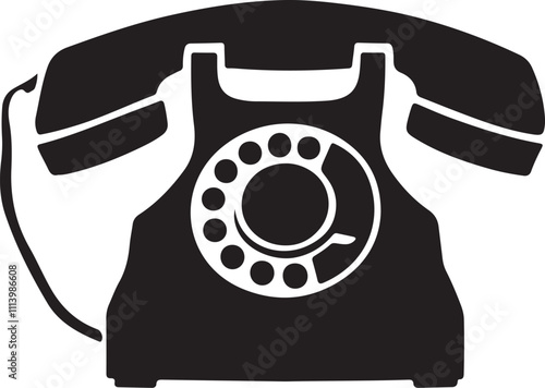 Old Telephone silhouette vector  90's,Telephone Black Line & Fill Vector Icon, bakelite telephone silhouette icon