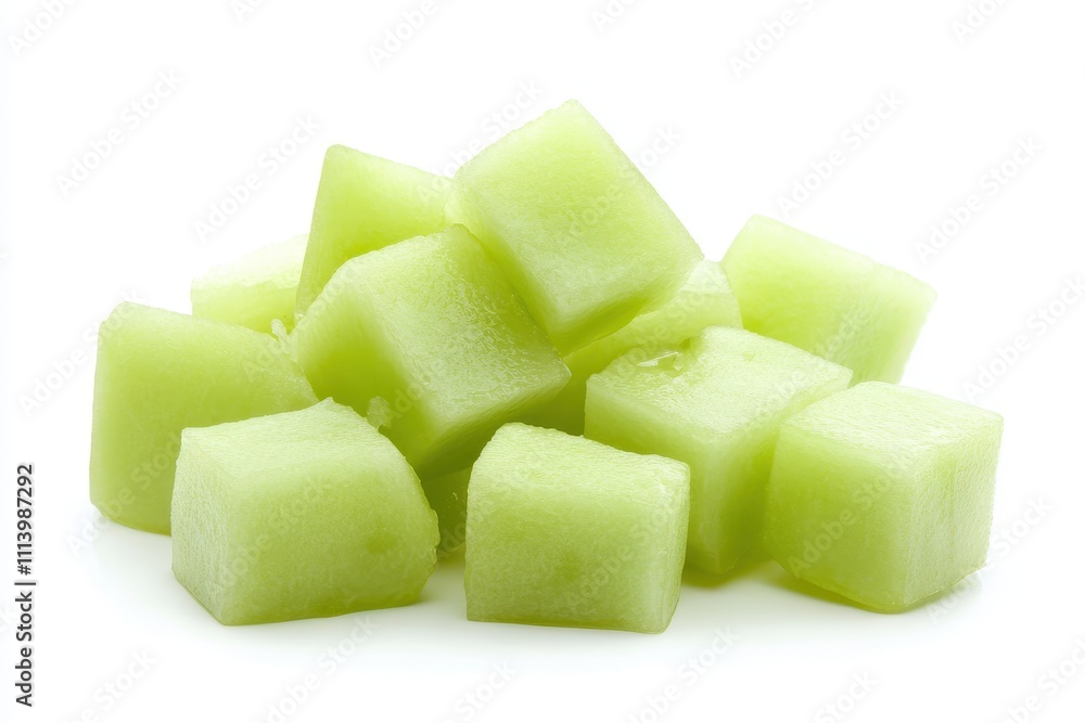 Fresh slices of honeydew melon on a white background Fresh slices of honeydew melon on a white background