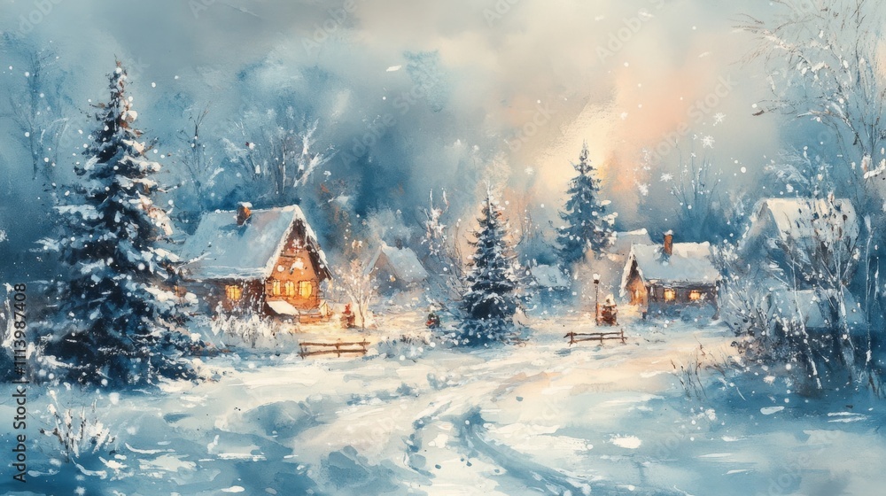 Fototapeta premium Winter Wonderland Village