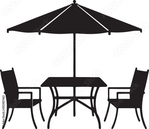 Restaurant Dining table set silhouette 