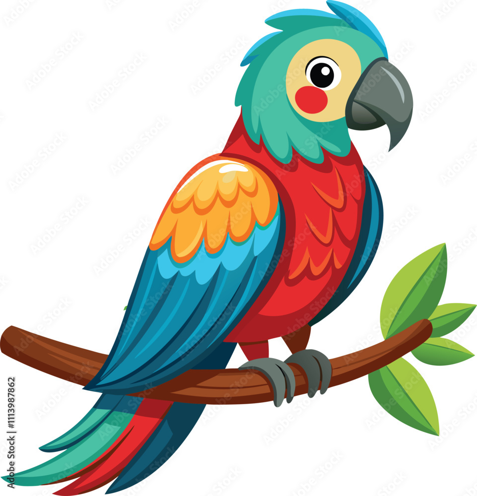 Fototapeta premium parrot on a branch of a tree