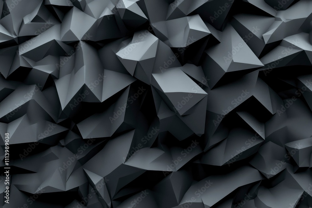 Abstract Dark Grey Geometric 3D Polygonal Background Texture Abstract Dark Grey Geometric 3D Polygonal Background Texture