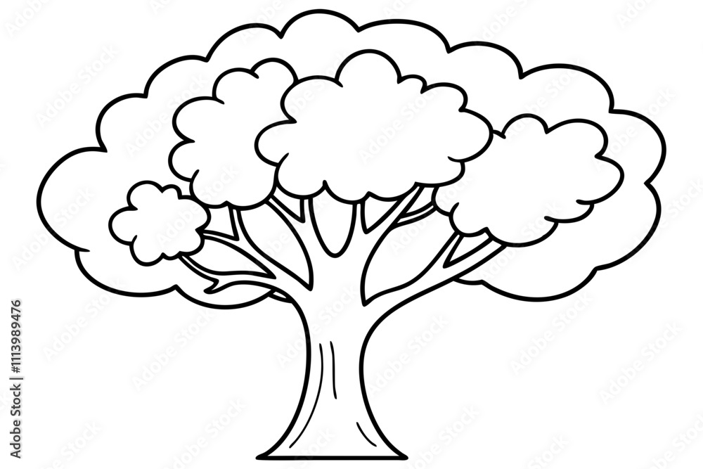 A simple Tree Tales line art vector A simple Tree Tales line art vector