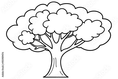 A simple Tree Tales line art vector