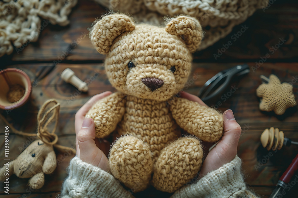 Production of new goods at the factory modern technologies soft toy bear generative AI Production of new goods at the factory modern technologies soft toy bear generative AI