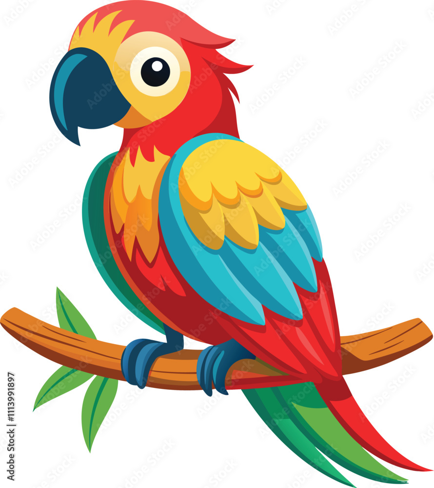 Fototapeta premium parrot on a branch of a tree