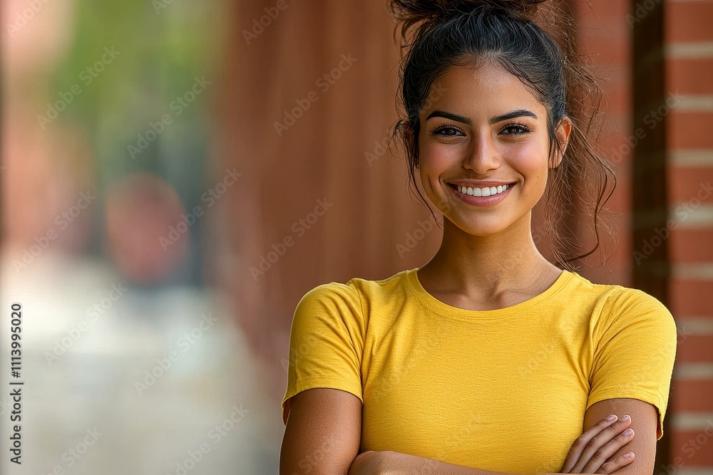 A portrait of a happy young Mexican woman with long black hair, laughing. A portrait of a happy young Mexican woman with long black hair, laughing.