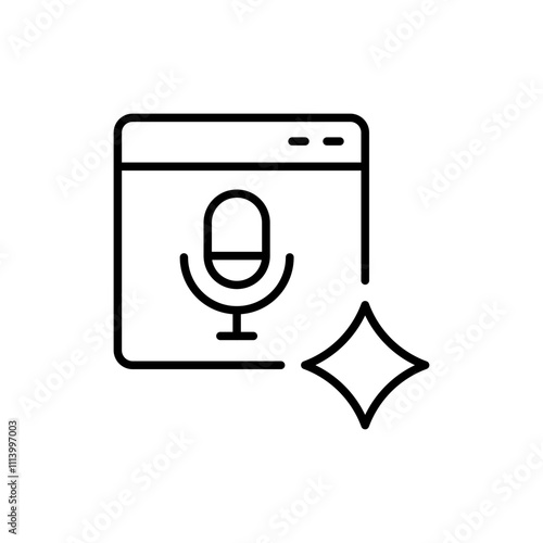 Ai voice generator outline icons, minimalist vector illustration ,simple transparent graphic element .Isolated on white background
