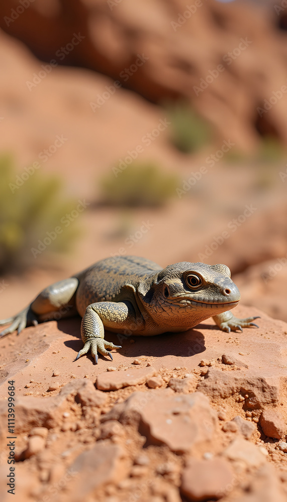 Desert lizard resting on a sun-warmed rock, intricate details of its rough skin highlighted by harsh sunlight
Desert lizard resting on a sun-warmed rock, intricate details of its rough skin highlighted by harsh sunlight
