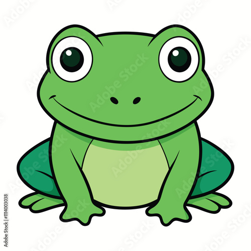 cute cartoon frog. Animal in flat style. Vector illustration