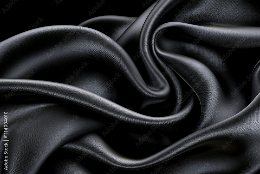 Obraz premium Abstract Draped Black Silk Fabric Texture Background