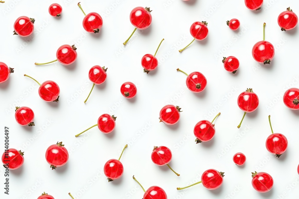 Isolated red currant on white background Overhead view Layout design Isolated red currant on white background Overhead view Layout design
