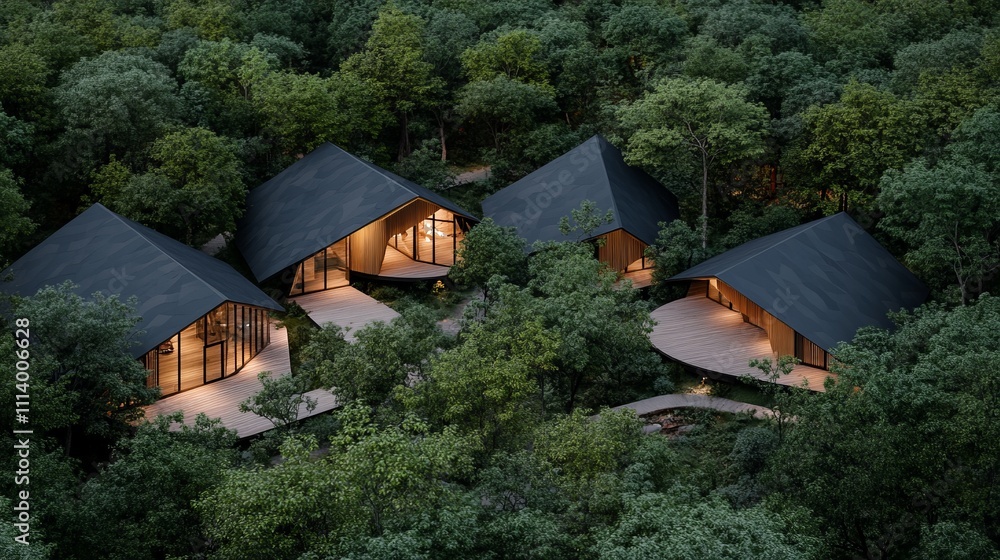 Stunning Modern Cabins Nestled in a Lush Forest: Architectural Masterpiece of Sustainable Design Stunning Modern Cabins Nestled in a Lush Forest: Architectural Masterpiece of Sustainable Design