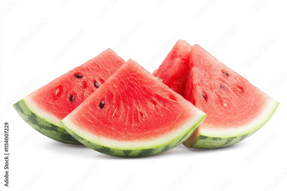 Isolated sliced juicy watermelon on a white background Clipping path Isolated sliced juicy watermelon on a white background Clipping path