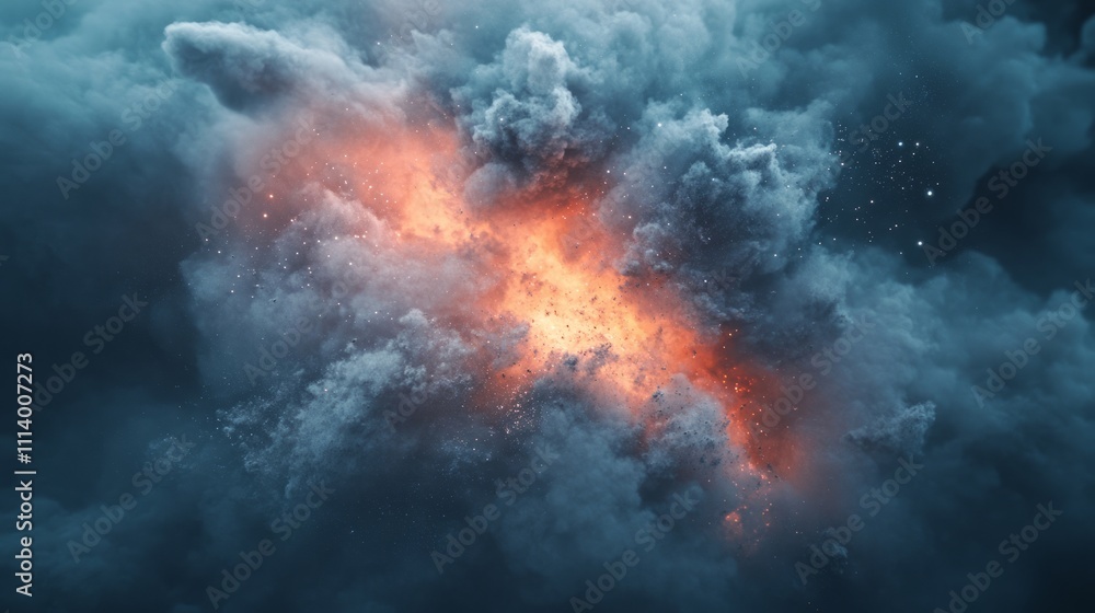 A dramatic explosion of colors amidst swirling clouds, evoking a sense of chaos and energy. A dramatic explosion of colors amidst swirling clouds, evoking a sense of chaos and energy.