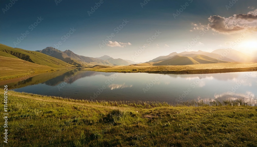 Obraz premium Reflective Lake in Scenic Nature