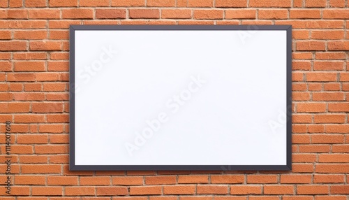 Blank Poster Frame on Orange Wall