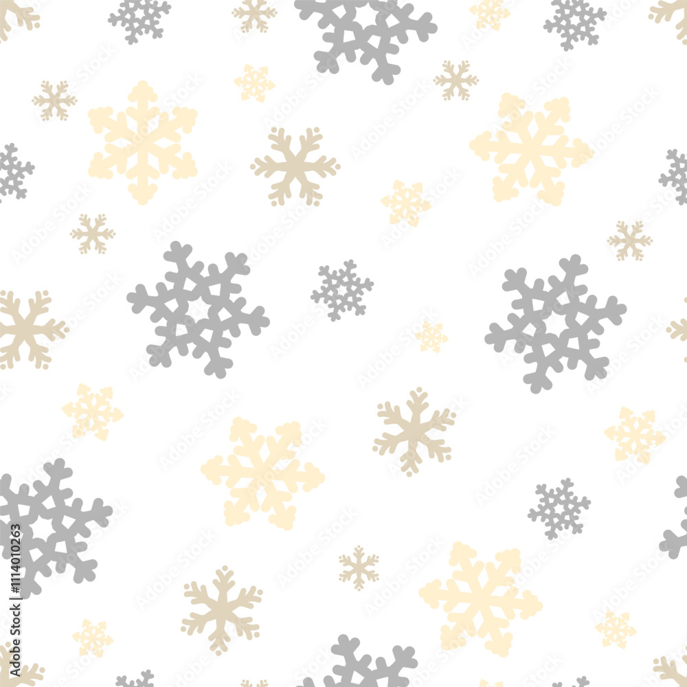 Christmas pattern featuring snowflakes in soft colors on a white background vector illustration Christmas pattern featuring snowflakes in soft colors on a white background vector illustration