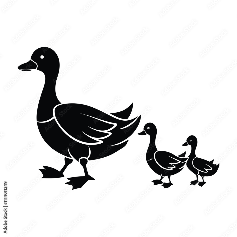 duck with ducklings duck with ducklings