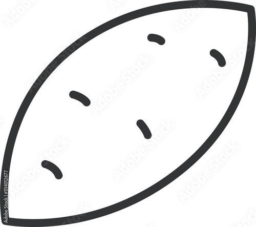 線画野菜単品アイコン　さつまいも