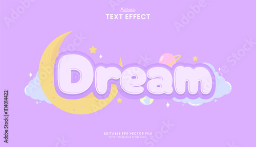 decorative dream space editable text effect design
