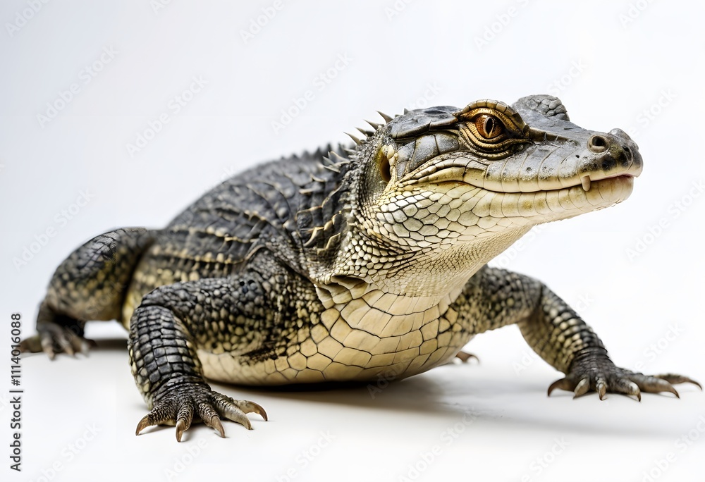 Obraz premium Crocodile Monitor on white background, AI Generated