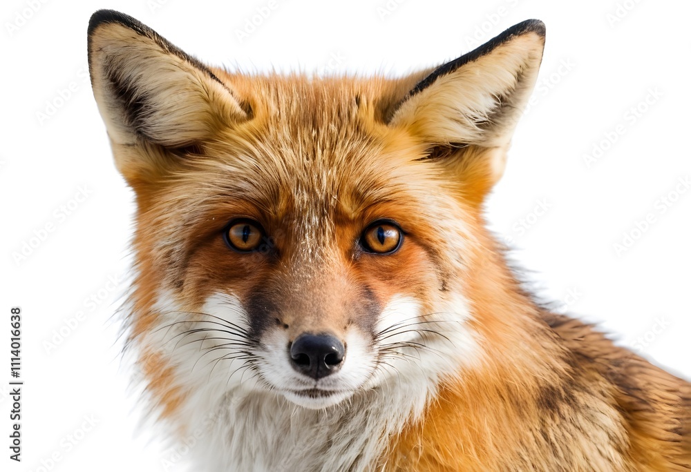 Fototapeta premium Cross Fox on white background, AI Generated