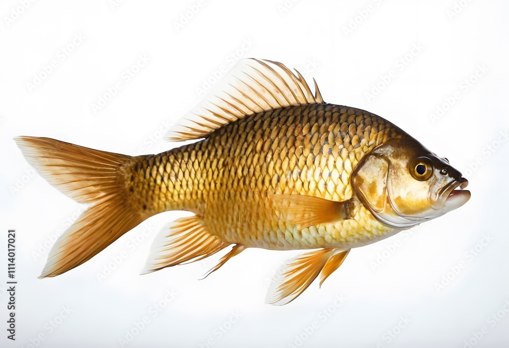Crucian Carp on white background, AI generated Crucian Carp on white background, AI generated