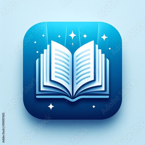 Open Book Icon for E-Book Reader App	