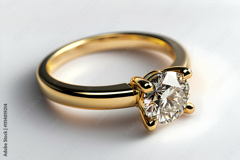 A stunning wedding ring, featuring a radiant diamond, isolated on a white background to highlight its luxury and significance as a symbol of love. A stunning wedding ring, featuring a radiant diamond, isolated on a white background to highlight its luxury and significance as a symbol of love.