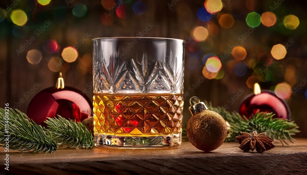 Glass whiskey glass christmas holiday Glass whiskey glass christmas holiday