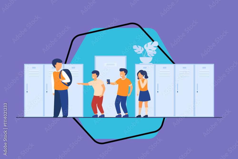 school-bullying-victim-concept-group-of-kids-laughing-at-sad-lonely