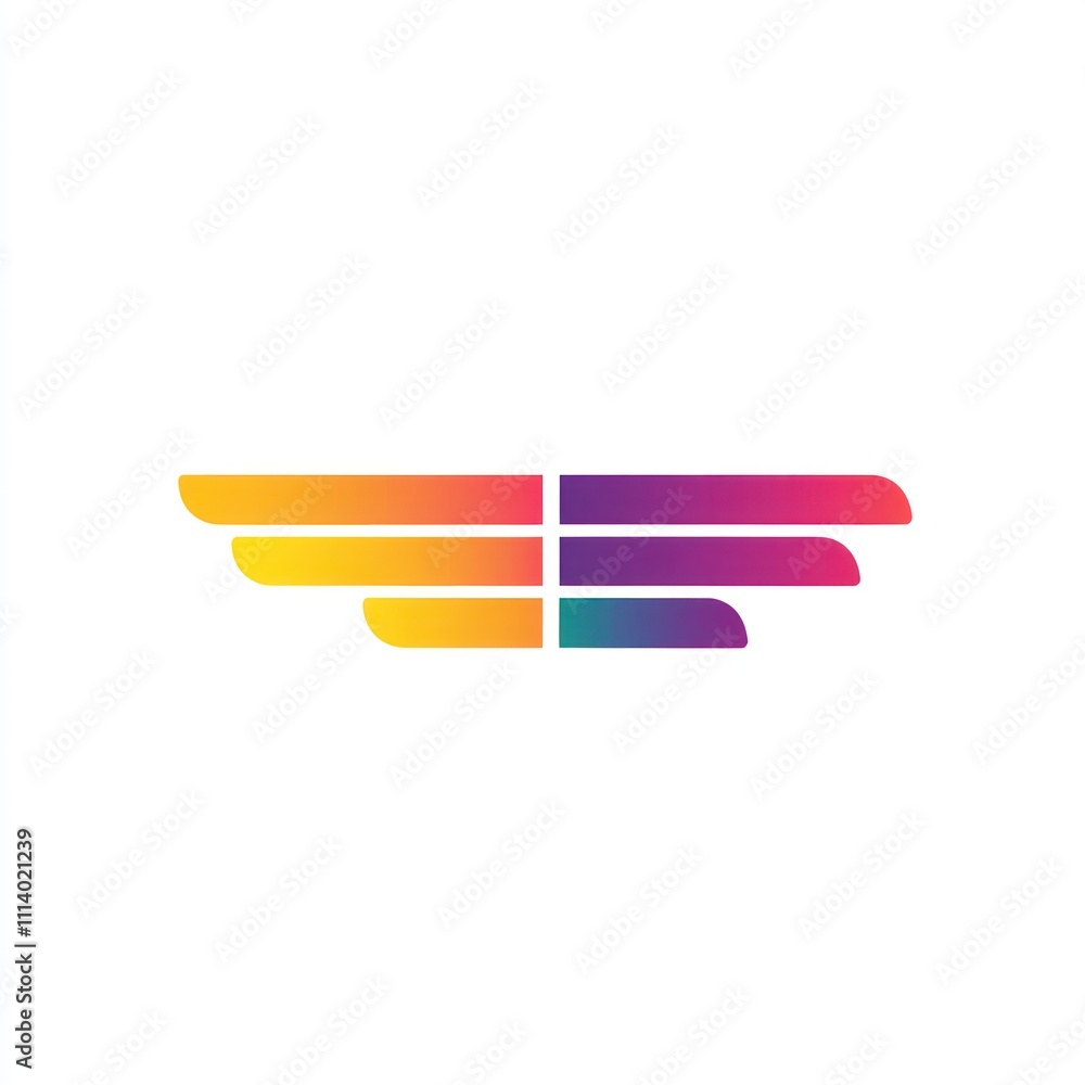 Abstract colorful wings logo design. Abstract colorful wings logo design.