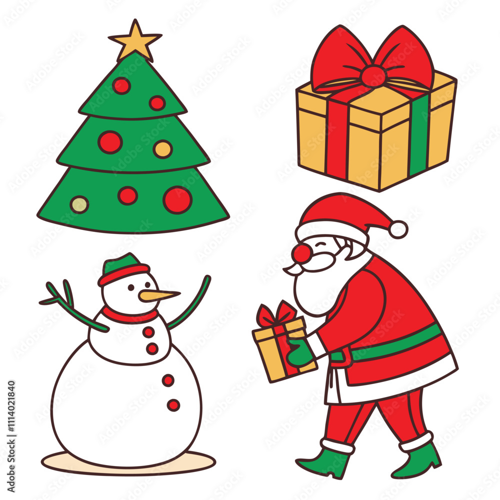 Fototapeta premium Christmas Icon Set Design