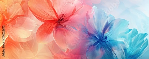 Abstract flower design over a soft gradient background, ideal for artistic projects with copy space.