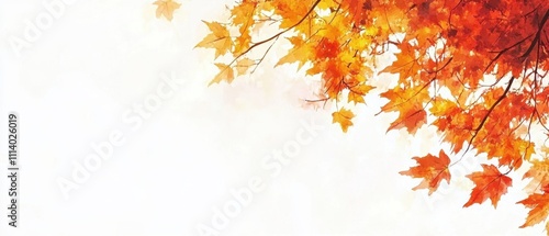 Vibrant Autumn Leaves Swaying in the Breeze