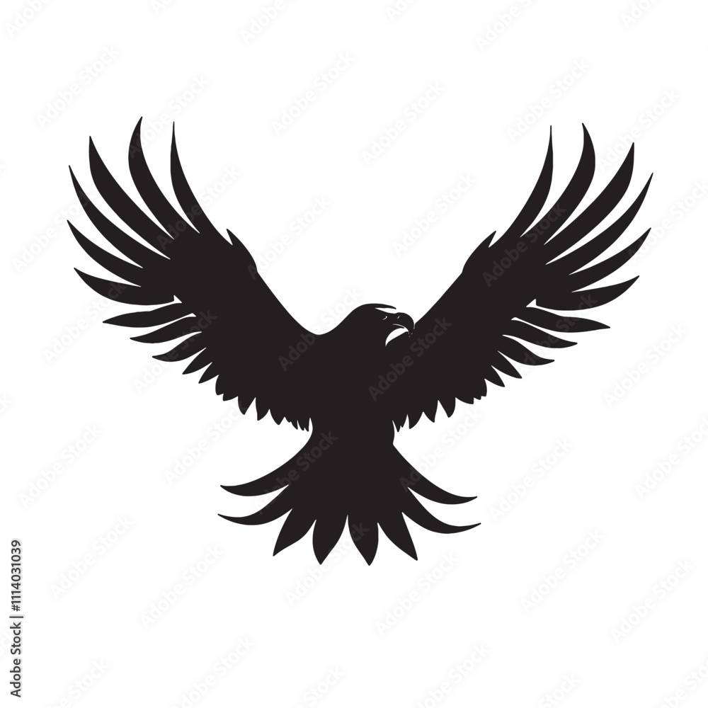 Fototapeta premium Golden Hour Eagle Silhouette in Sky